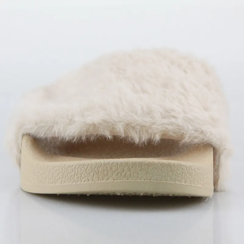 Beige Fur Slides Beige Fur Slides