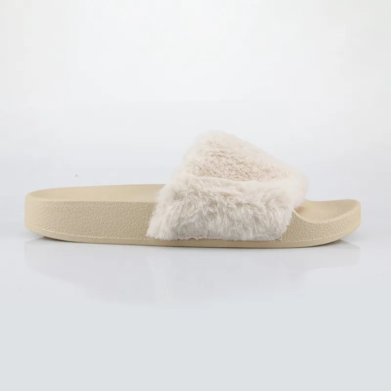 Beige Fur Slides Beige Fur Slides